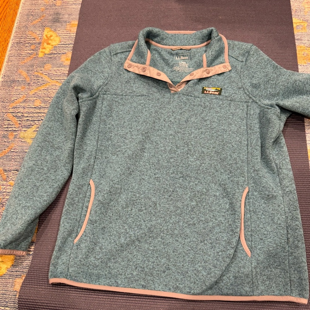 LL bean quarter zip teal L women’s